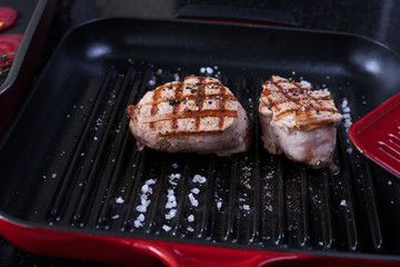 Grilled pork steak 