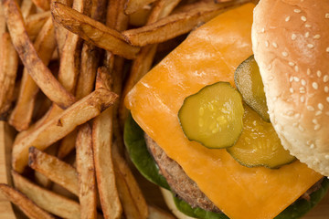 burger and french fries