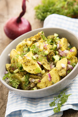 Potato salad with pesto sauce