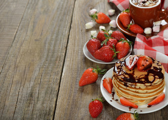 Pancakes with strawberries
