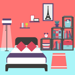 Modern bedroom interior vector for your ideas