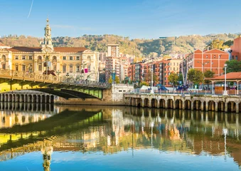 Raamstickers Bilbao city in november - shots of Spain - Travel Europe © belyay