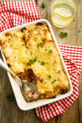 Lasagna with beef and tomato sauce