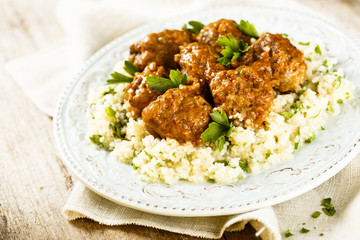 Couscous with meatballs