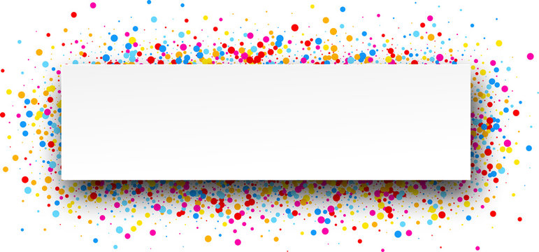 Banner with color drops.