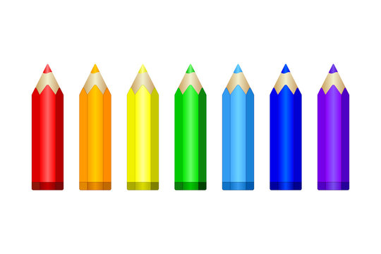 Set of colored pencils. Vector EPS10