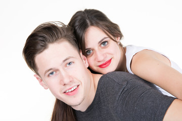 Beautiful young couple in casual clothing