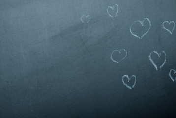 Romantic theme on a chalkboard. Toned