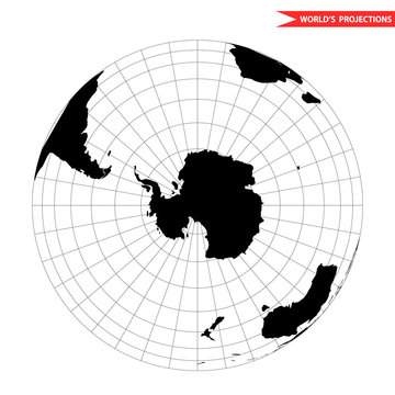 Antarctida globe hemisphere. World view from space icon