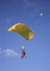 Parachutists in Big Gryzlovo near Pushchino. Russia