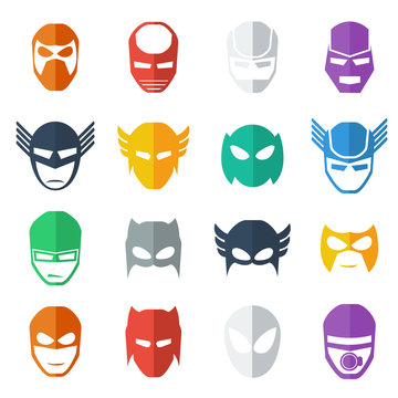 super hero mask icon  colorful  vector illustration , flat style