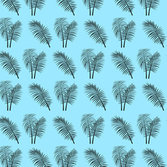 Tropical palm leaves vector background illustration vintage retr