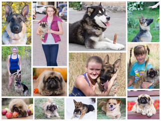 Girl with dogs