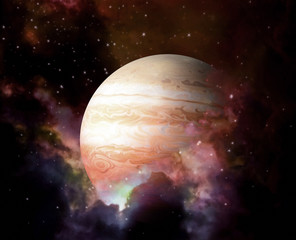 Fototapeta premium Planet and Nebula - Elements of this image furnished by NASA