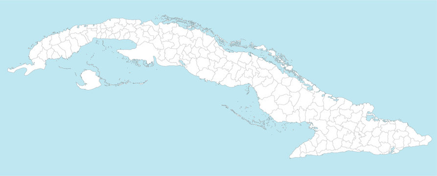 A large and detailed map of Cuba with all provinces and municipios.