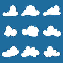 Set of stylized cloud silhouettes. Vector illustration