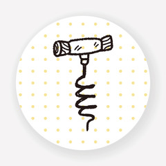 wine corkscrew doodle