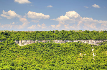 Beautiful landscape with fluffy clouds