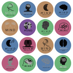 Mind Icons Set - Vector Illustration