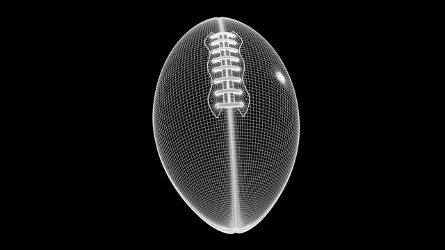 American Football 3D Render Wireframe Hologram
