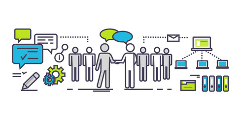 Flat Icon Concept of Business Partnership