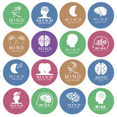 Mind Icons Set - Vector Illustration