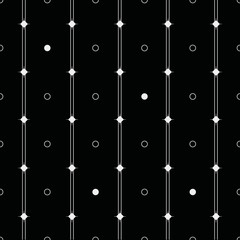 Vector monochrome minimalistic pattern. Modern stylish texture. Repeating geometric tiles rounds, dots, stripes, strokes
