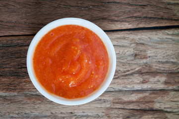 Homemade chili sauce 