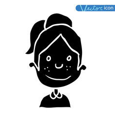 girl, vector illustration. black color, black
