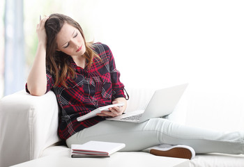 Young woman with laptop