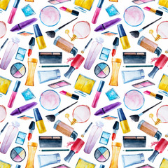 Watercolor cosmetics pattern