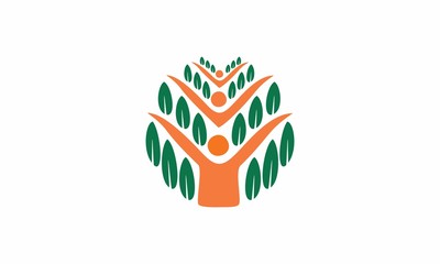 Fototapeta na wymiar Grow Together Social Tree Logo Template 