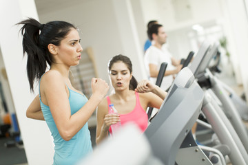 Young people training in the gym