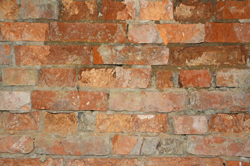 dilapidated brick wall