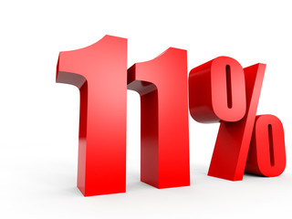 Discount 11 percent off. 3D illustration.