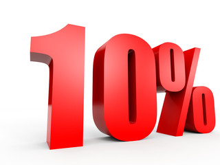 Discount 10 percent off. 3D illustration.