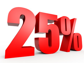 Discount 25 percent off. 3D illustration.