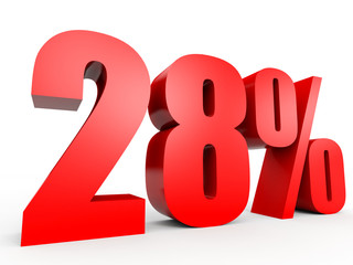 Discount 28 percent off. 3D illustration.