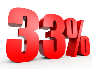 Discount 33 percent off. 3D illustration.
