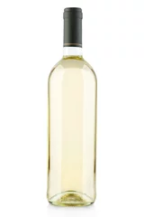 Poster White wine bottle isolated on white, clipping path © andersphoto