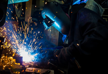 welder Industrial automotive part in factory