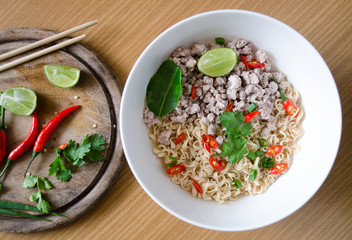 Instant noodle Thai cooking