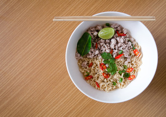 Instant noodle Thai cooking