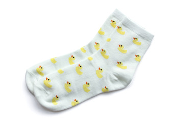 white striped socks isolated on white background