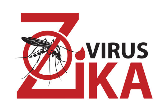 image of Zika virus alert with mosquito prohibited sign
