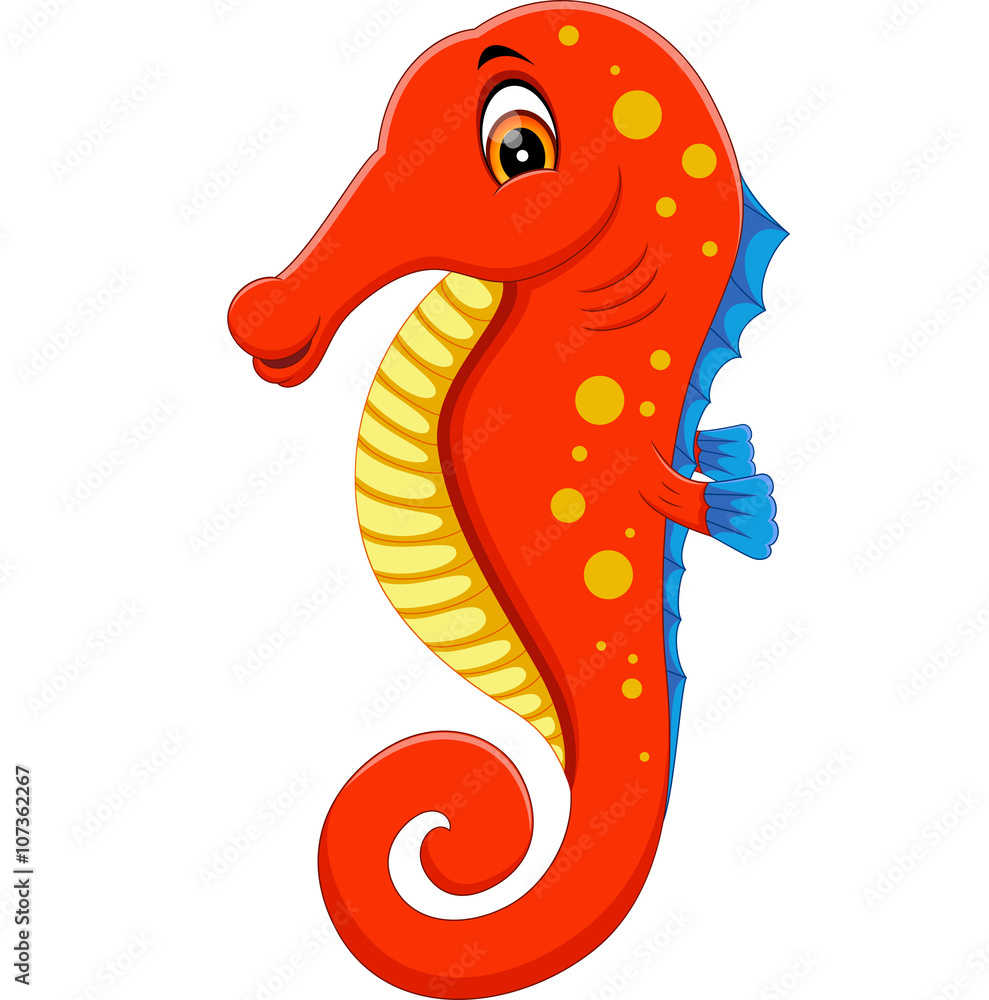 Canvas Prints illustration of Cute seahorse cartoon