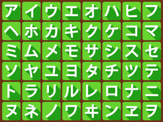 katakana flat vector - obrazy, fototapety, plakaty