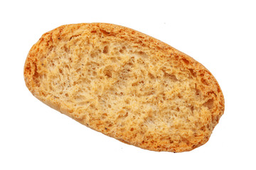 Slices of bread isolated on white background