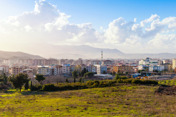 Cityscape of Izmir city in spring, Turkey