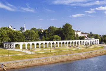 Yaroslav's Court in Veliky Novgorod - business side of the ancient city, Russia